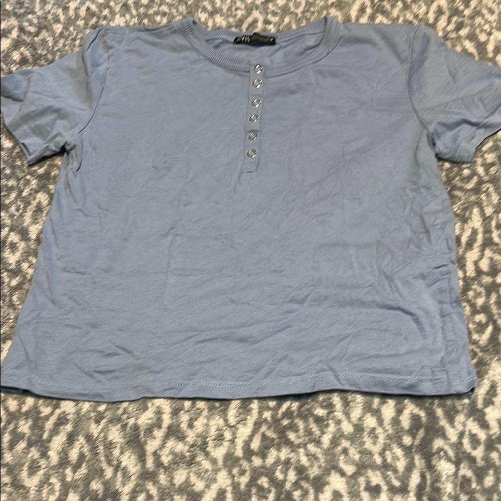 Pre-Loved: Gray Boxy Polo T-Shirt Short Sleeve